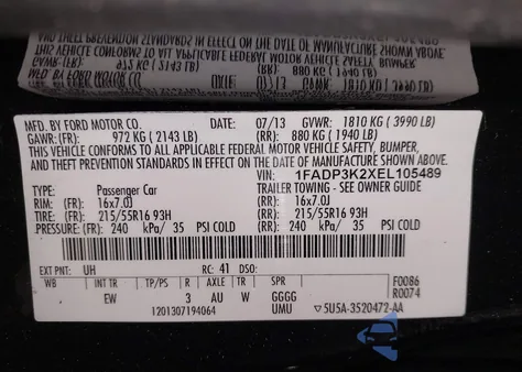 2014 Ford Focus Se z USA, uszkodzony, nr VIN 1FADP3K2XEL105489